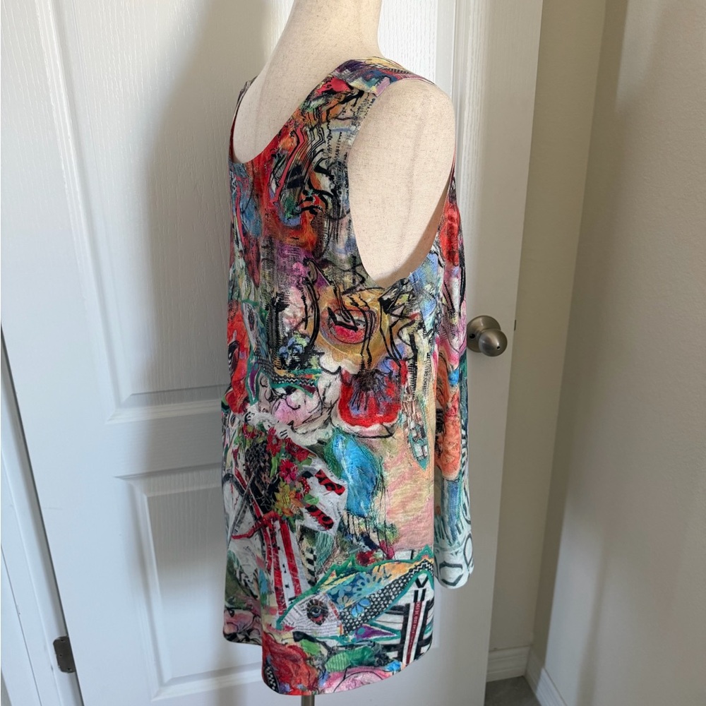 Et Lois Tank Top Size L Art to Wear Colorful Artsy Abstract Print Art Teacher - Picture 4 of 14